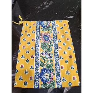 Vintage Waverly Fabric Drawstring Tote Bag Cara Mia Stripe  16" x 13" EXCELLENT